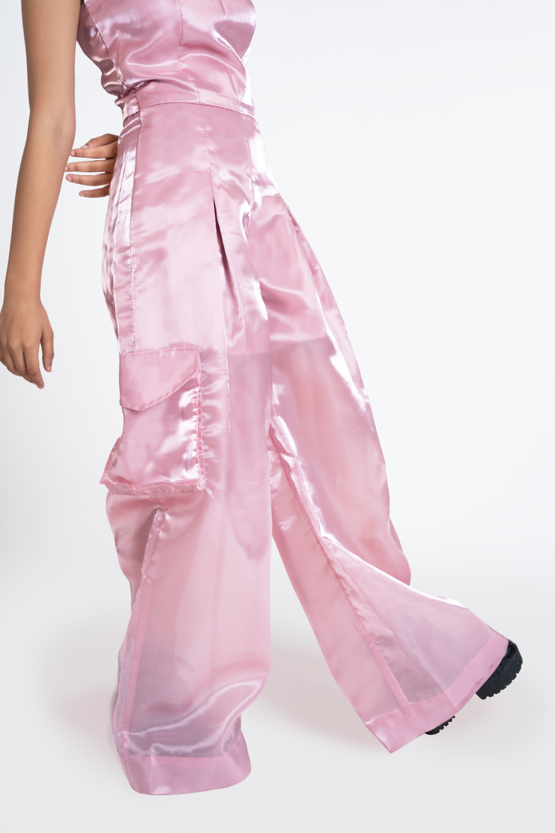 The Pink baggy liquid organza jumpsuit