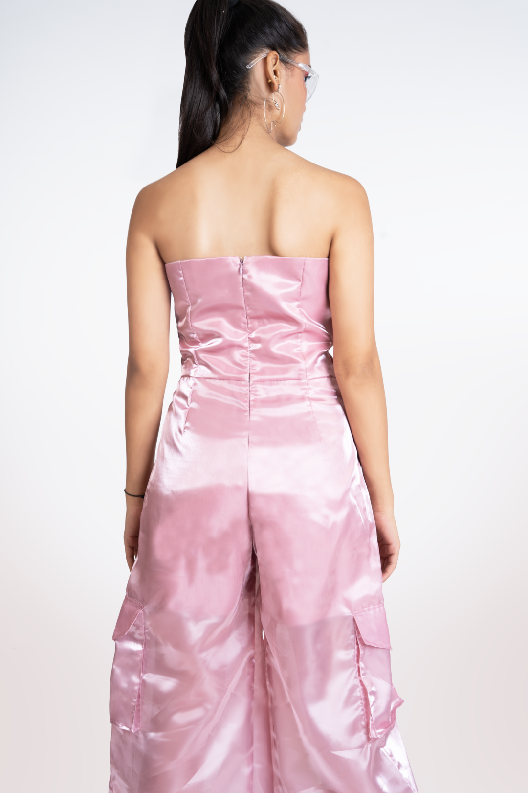 The Pink baggy liquid organza jumpsuit